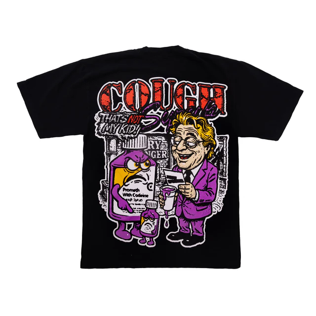 Cough Syrup Classic Logo Tee Black Red