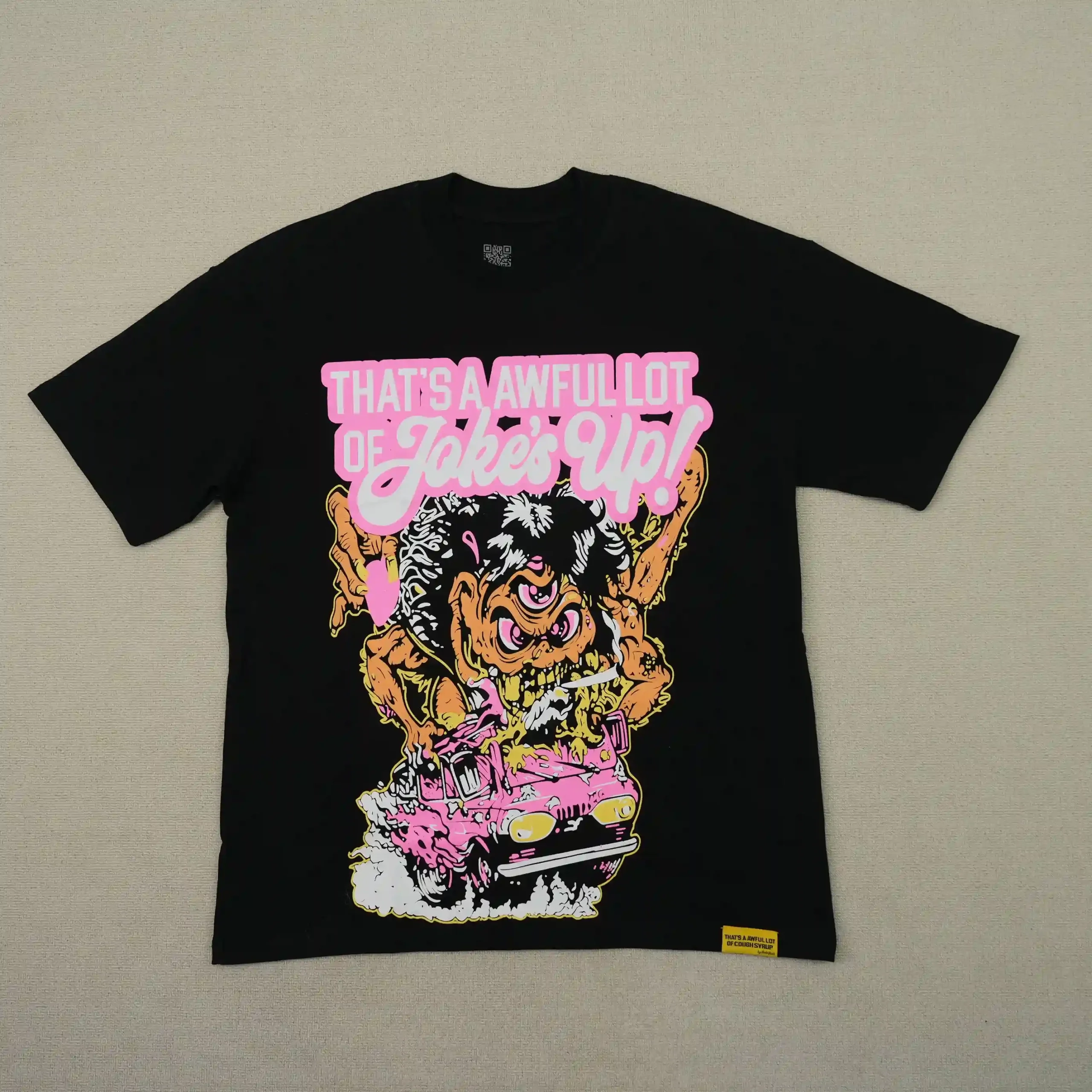 Cough Syrup Jokes Up Monster Tee Black