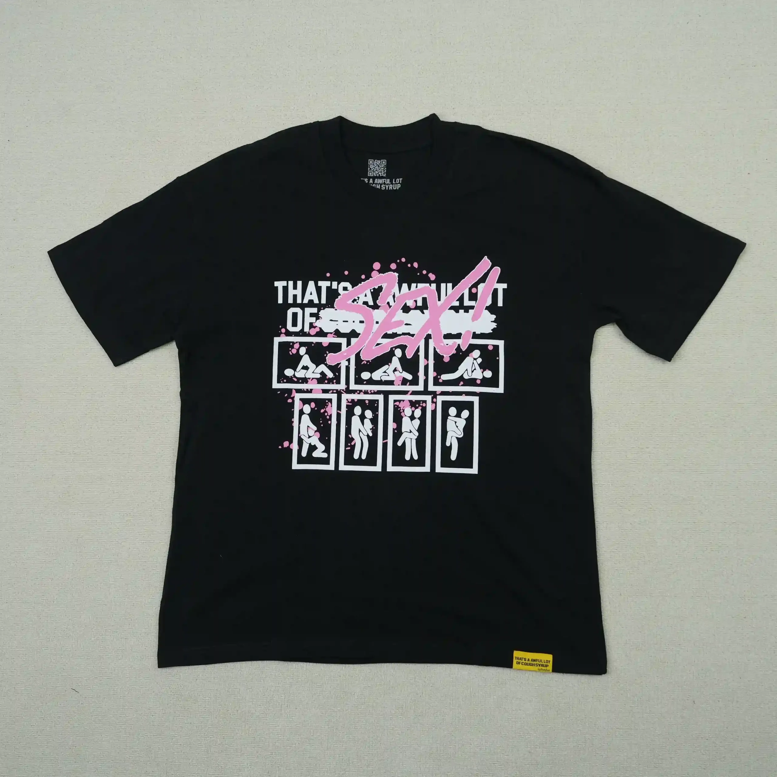 Cough Syrup Sex Positions Tee Black Front View